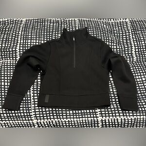 UNRL Black Luxbreak  Half-Zip (Medallia Embroidered Sleeve) Pullover